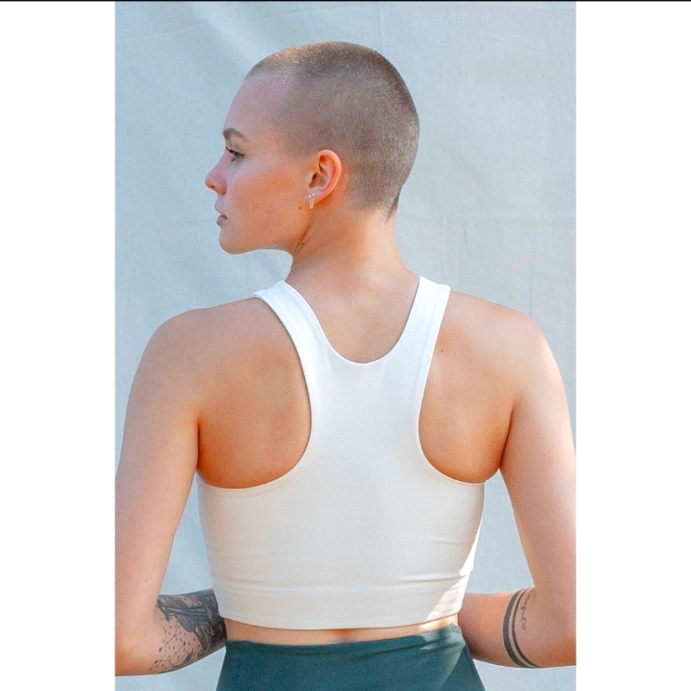 Girlfriend Collective Ivory White Dylan Tank Sports Bra